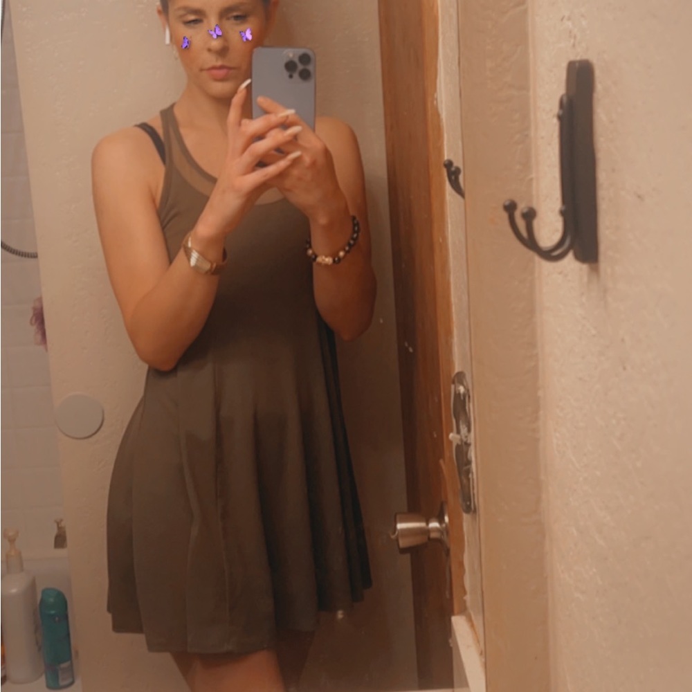 ARMY GREEN DAINTY COTTON DRESS